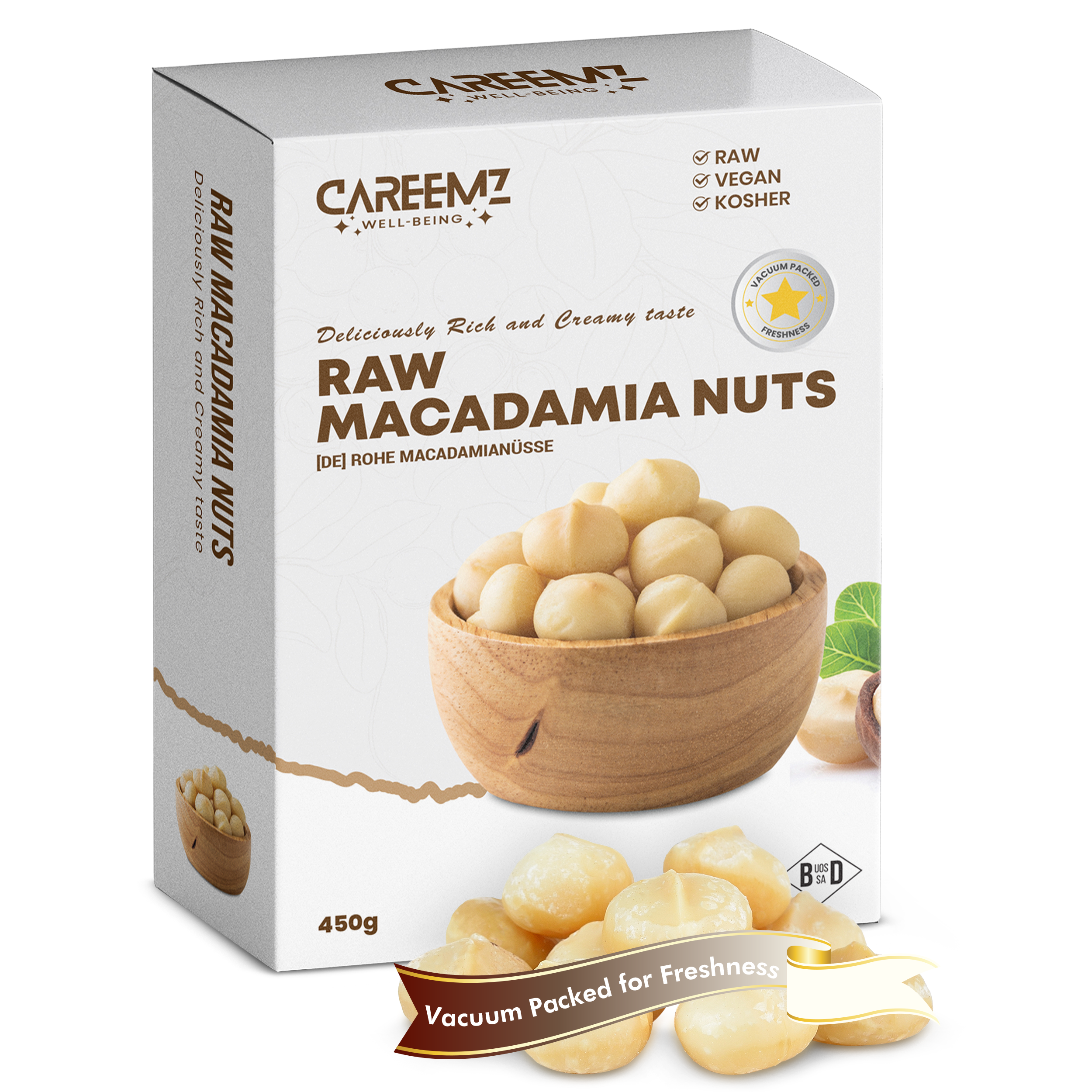 Noix de macadamia crues CAREEMZ