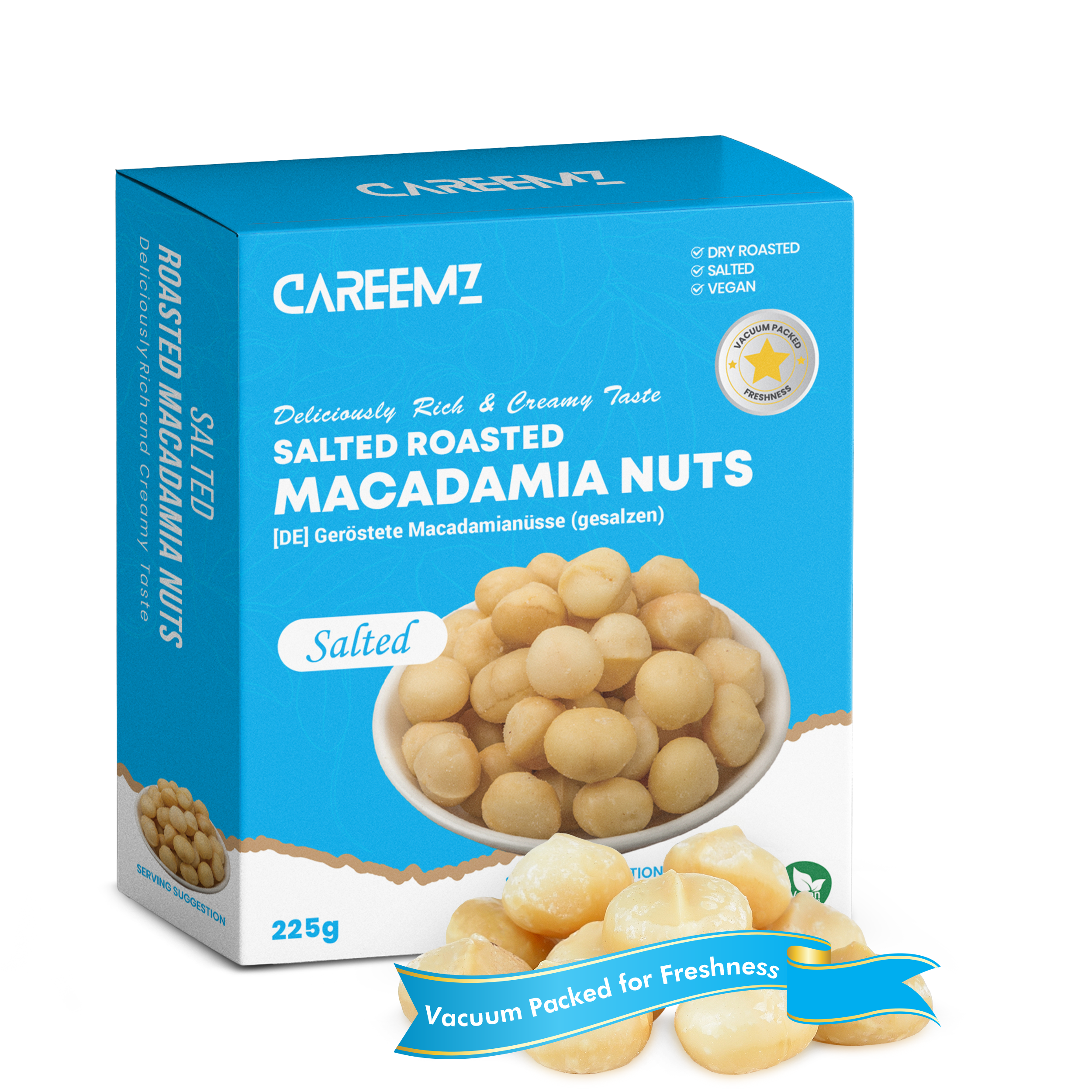 CAREEMZ Roasted Salted Macadamia Nuts