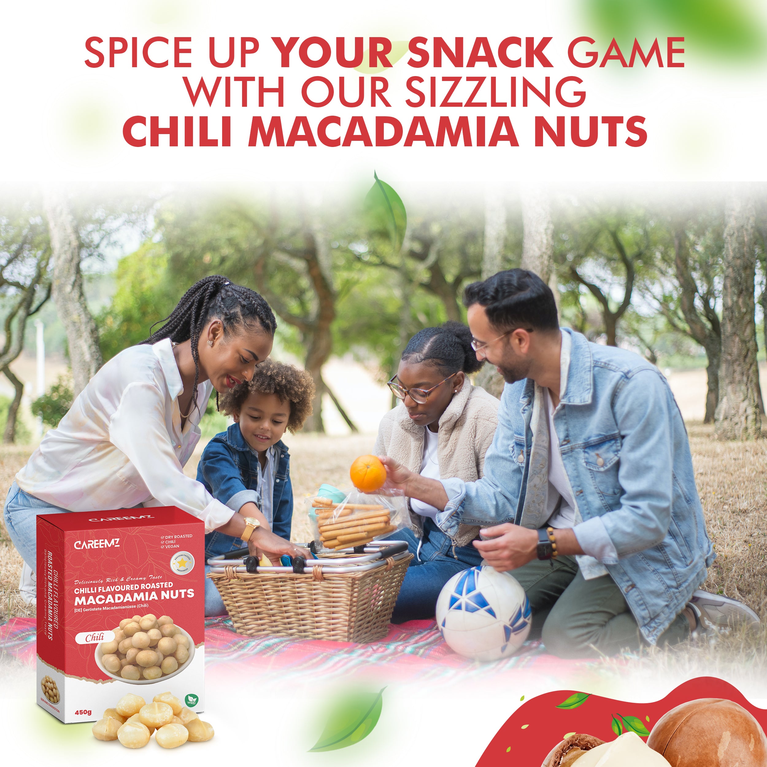 CAREEMZ Roasted Chilli Flavoured Macadamia Nuts